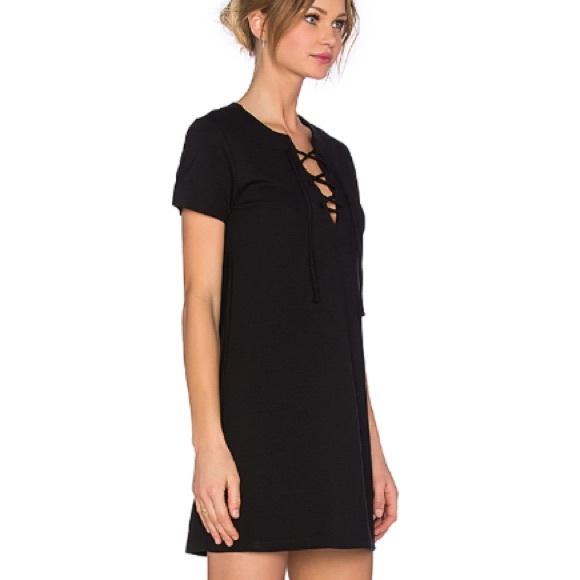 Black Ponte Lace-up Dress by Eight Sixty *NEW* - Picture 3 of 10